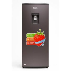 Key Features & Benefits Multi -air flow system Super cool/ super freeze function Salad crisper and transparent easy-slide drawer Water Dispenser 240 liters