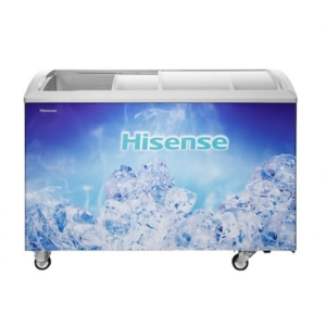 Brand: Hisense Model: SD-301 Type: Ice Cream Display Chest Freezer Capacity: 301 liters Door Type: Sliding glass door Cooling System: High-performance compressor