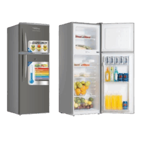 Product details 158 Litres Double Door Fridge/ Refrigerator, Net Volume 125 Litres - Dark Silver. The Onida Plus Double Door Refrigerator features state of the art technologies meant to making your life convenient and easier all packed in a stylish modern design.‎ Order for the Onida Plus Double Door​ fridge today online in Uganda and let Jumia Uganda deliver it straight to your home‎.‎ Toughened Glass Shelves No matter how heavy the utensils are, the shelves are made of toughened glass. They are capable of holding heavy food items. They can also be adjusted as per need and can take load as heavy as 175kg. Toughened Glass Shelves Anti bacterial gasket This easy to clean removable airtight gasket seals in the freshness and keeps out the bacteria and dust particles accumulated in the door seal. It stops mould spores from entering and spoiling the food inside, keeping it healthy and hygienic for longer periods. Anti bacterial gasket Fast Ice Making Without putting extra load on the compressor,this refrigerator is designed to make ice 20% faster with a specially designed ice tray. So whenever you get an idea to surprise your loved ones with a chilled drink, you’re ready without pressing any button. Fastest in Ice Making Large Veg Basket Largest space of 25 liters, that allows you to store more along with moist balance crisper that keeps your vegetables moist & fresh for long. Experience unrivaled levels of freshness and unmatched efficiency with multi flow air technology to leave your groceries fresh all through. Largest Veg Basket Specifications Key Features Gross Capacity: 158L, Rated Voltage: 220 - 240V Rated Frequency: 50/60Hz Input Watts: 102W Current: 0.80A Net 125L (Fridge) Net 35L ( Freezer compatment) Weight: 30Kgs Power cut Ever cool Fast Ice Making Exquisite, elegant finish Numerous compartments Toughened Glass Shelves