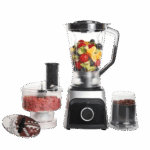 Specifications Multifunctional. Blender Grinder cup Meat Grinder Smoothie maker Copper Shredder Juice Extractor Coffee Grinder Brand: Hoffmans. Model: HM-126. Material: Steel + Plastic. Power: 1200 W. Capacityb 1.8L