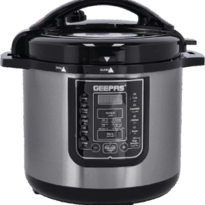 GEEPAS 12L Digital Multi Cooker | Pressure cooker, 4 digital LED display | 14 Smart Cooking Programs With One Touch , Auto Shut off Function | Ideal for Rice Meat bean vegetable Soup |Detachable Inner Lid, 1600.0 W GMC35030 Silver/Black.