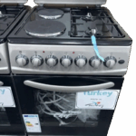 Super Chef free standing cooker 50x60cm - 2 gas-2 electric with Oven electric key Features: 50x60cm size 2 gas plates 2 electric plates nosel {low gas consumption} self ignition timer temperature light in oven electric oven and grill.