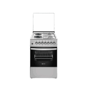 SPJ Free Standing Cooker 50x50cm, 2 Gas Burners + 2 Hotplates, Dual Fuel Oven
