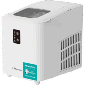 Product details kv automatic SMART,SIMPLE,EASY The ice maker is equipped with an infrared sensor, which can automatically detect if the ice is full and stop the ice production to prevent spillage, and resume the production when there is space for more. There is also an ice and water indicator to indicate the ice is full or need to refill the water. portable PERFECT AT ANYWHERE ANYTIME The countertop ice maker takes up less space and requires no installation or plumbing, which makes it the perfect fit at home, in the office or outdoor parties, basement bars… fast ACCELERATE YOUR ICE DAY The machine can produce 12 pcs of bullet-shaped ice cubes per cycle in just 8 minutes and up to 20KG of ice in 24 hours. Now you can entertain your guests with all iced up drinks hassle free! 2 size IT'S ALL ABOUT CHOICES The Hisense ice maker can produce two sizes of bullet-shaped ice cubes. The large size cubes can be used for fresh food preservation, and the small size ice cubes are perfect for chilling out your drinks.Enjoy 2 cube sizes tailored to your preferences. transperent FOR ABETTER VIEW The ice maker features a big clear view window, which allows you to monitor the ice-making process. Stay in complete control and watch the magic unfold. self cleaning EASY & SIMPLE MAINTENANCE The portable ice maker has an advanced self-cleaning feature. Simply fill the water tank and press the self-clean button, the machine will automatically start to self clean the inter tubes and the ice vapor,and finally circles the water back into the water tank for easy and simple maintenance. sa Specifications Key Features "Automatic ice making - The ice maker is equipped with an infrared sensor, which can automatically detect if the ice is full and stop the ice production to prevent spillage,and resume the productionwhen there is space for more. There is also an ice and water indicator to indicate the ice is full or need to refill the water." Portable and compact - The countertop ice maker takes up less space and requires no installation or plumbing, which makes it the perfect fit at home, in the office or outdoor parties, basement bars… Fast ice making - The machine can produce 12 pcs of bullet-shaped ice cubes per cycle in just 8 minutes and up to 20KG of ice in 24 hours. Now you can entertain your guests with all iced up drinks hassle free! 2 sizesice cubes - The Hisense ice maker can produce two sizes of bullet-shaped ice cubes. The large size cubes can be used for fresh food preservation, and the small size ice cubes are perfect for chilling out your drinks.Enjoy 2 cube sizes tailored to your preferences. Transparent view window - The ice maker features a big clear view window, which allows you to monitor the ice-making process. Stay in complete control and watch the magic unfold. Self-cleaning - The portable ice maker has an advanced self-cleaning feature. Simply fill the water tank and press the self-clean button, the machine will automatically start to self clean the inter tubes and the ice vapor,and finally circles the water back into the water tank for easy and simple maintenance.