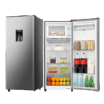 Key Features Color: Silver Gross Volume : 229 Litres  Net Rated Volume : 177 Litres Brand: Hisense  Model: RR229D4WGU Cool Fresh Room Adjustable Spill-proof Shelves Larger Rack Big Vegetable box Water dispenser Semi-automatic Defrosting Colourful Panel Double Handle Design Independent Freezer