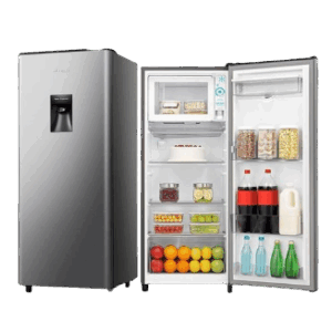 Key Features Color: Silver Gross Volume : 229 Litres  Net Rated Volume : 177 Litres Brand: Hisense  Model: RR229D4WGU Cool Fresh Room Adjustable Spill-proof Shelves Larger Rack Big Vegetable box Water dispenser Semi-automatic Defrosting Colourful Panel Double Handle Design Independent Freezer