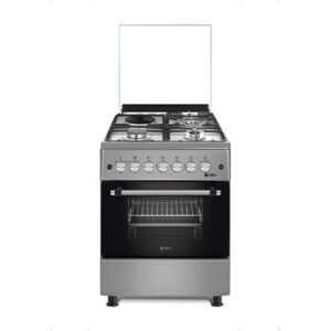Key Features Brand: SPJ Origin: Made in Turkey Body Material: Full Stainless Steel Number of Burners: 3 Gas + 1 Electric Plate Oven Type: Electric Control: Manual Knobs Oven Viewing Window: Yes Safety Features: Flame Failure Device Lid: Tempered Glass Top Cover Color: Silver/Black Installation Type: Freestanding