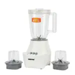 Details Reviews Geepas blender comes with a perfect combination of high-speed blades and micro-filtration. The Counter-top blender offers 400 watts of blending power. Durable stainless steel blades can easily handle fresh or frozen fruits & vegetables, and High-speed professional blender for Hot Soup, Smoothie, Grind, built-in Pulse. This powerful motor consistently crushes ice, pulverizes greens, and turns frozen fruit into sorbet. Two speeds with a pulse are simple and easy to use, offer one-touch controls for salsas, shakes, and smoothies. Our stainless steel cut blades are designed to deliver the same quality results, from the first blend to last, and are resistant to dulling or bending. This Geepas blender thick, sturdy unbreakable 1.5L jar with lid has a classic feel with advanced performance, and the spout is molded for easy pouring. You can use this blender for multiple purposes fill your bottle with the smoothie you make and start a fresh day full of energy and nutrition at home, office, fitness club, etc. This Blender is ideal for making large batches of soups, creamy, baby food, shakes, and smoothies for family or commercial use. Every angle of our container is designed to fold ingredients back to the blades for faster, smoother blends. Our container is designed to fit easily under most overhead cabinets, so you can keep your Geepas blender on the counter and ready to go. To clean this blender just blend warm water and a drop of dish soap at your machine's highest speed, and watch it self-clean in 60 seconds so no disassembly required. Also, it has made up of food-grade material so it is completely safe and hygienic to use.