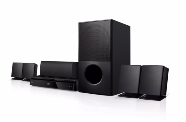 5.1 channel surround sound for immersive audio experience 1000W power output for powerful and clear sound Region-free DVD player for playing DVDs from any region FM radio for listening to your favorite stations Satellite speakers for optimal placement and sound distribution Compatible with LG projectors and smart TVs for seamless integration