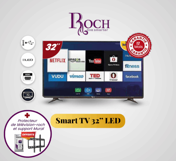 ROCH 32″ Smart TV + Android RH-LE32DSA-C | 2 years Warranty