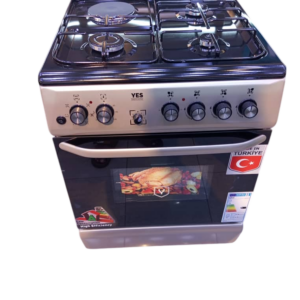 Key Features: - 3 Gas Burners: Precise flame control for traditional cooking - 1 Electric Plate: Convenient for quick heating and electric cooking - Rotisserie Oven: Perfect for roasting meats and achieving even cooking - Electric Oven: Ideal for baking, roasting, and more - Self-Ignition Switch: Easy burner ignition for convenience - Timer: Precise control over cooking time - Temperature Control: Adjust heat to suit your cooking needs