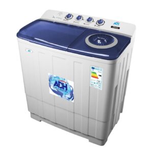 ADH 20kg Twin Tub Washing Machine Product Description: Capacity: With a total capacity of 20 kg, this  Twin tub washing machine is perfect for small families or individuals. Twin Tub Design: Separates washing and spinning tubs for enhanced convenience, allowing simultaneous washing and drying. Durable Construction: Built with a robust plastic body to ensure long-term durability and resistance to rust. Energy Efficiency: Designed to consume minimal power while providing maximum cleaning performance.